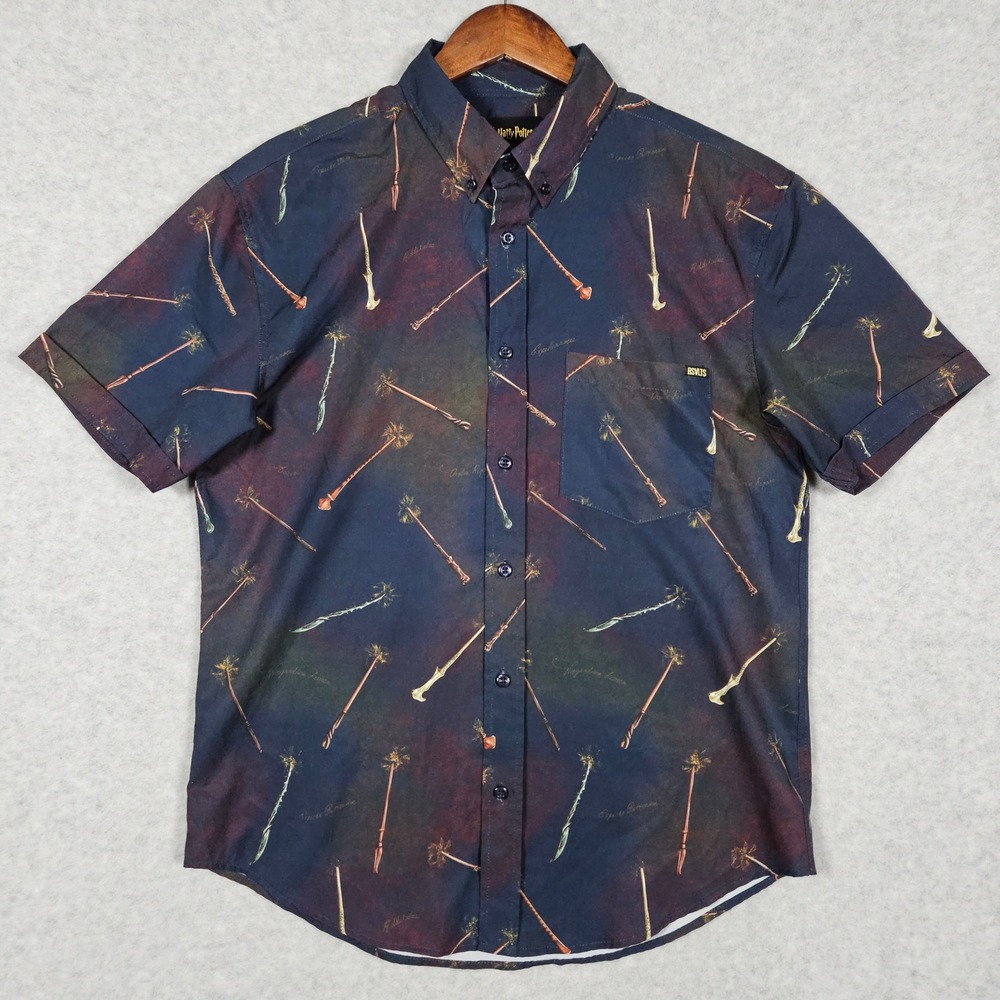 RSVLTS x Harry Potter Men's Medium Button Shirt Short Sleeve Ollivander's Wands
